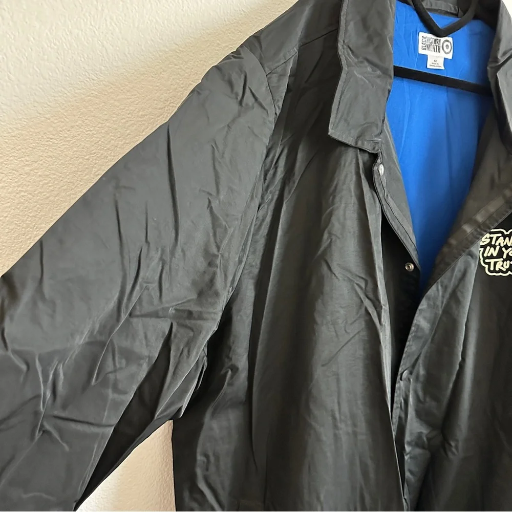 Black History Month Standing In Your Truth Nylon Black White Jacket Size 4XL
